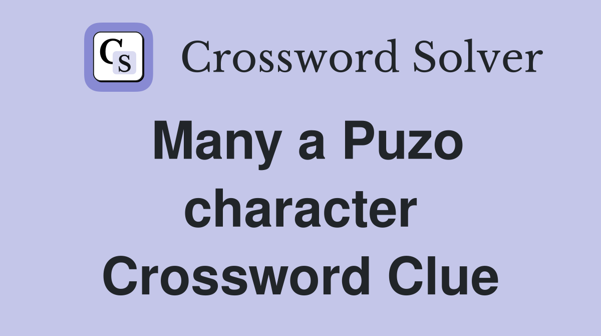 Many a Puzo character Crossword Clue