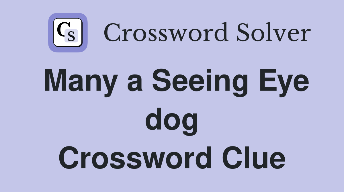 Many a Seeing Eye dog Crossword Clue