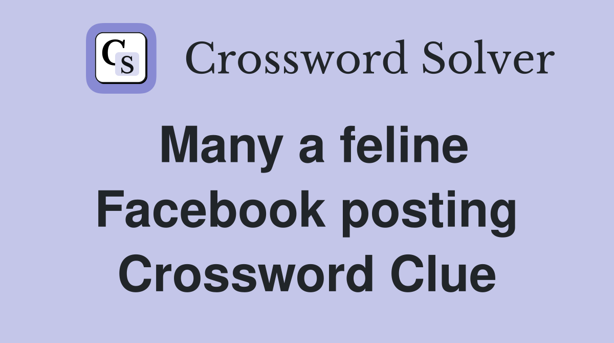 Many a feline Facebook posting Crossword Clue