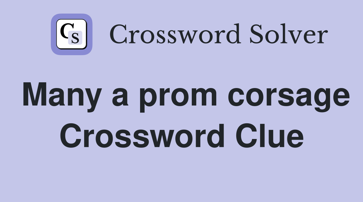 Many a prom corsage Crossword Clue