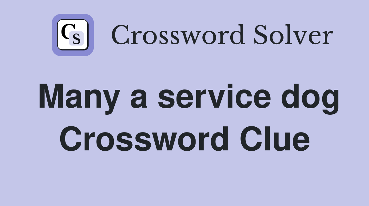 Many a service dog Crossword Clue