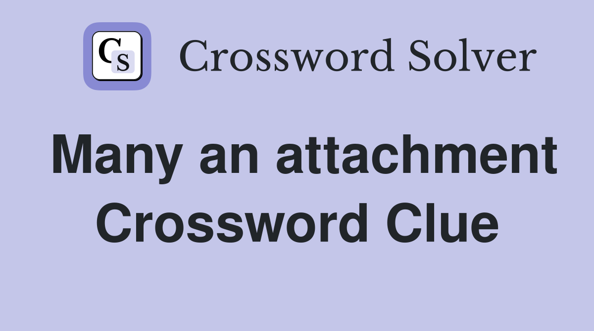 Many an attachment Crossword Clue