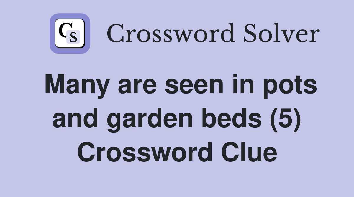 Many are seen in pots and garden beds (5) Crossword Clue