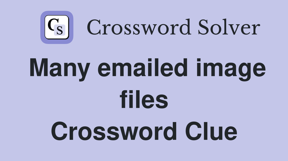 Many emailed image files Crossword Clue