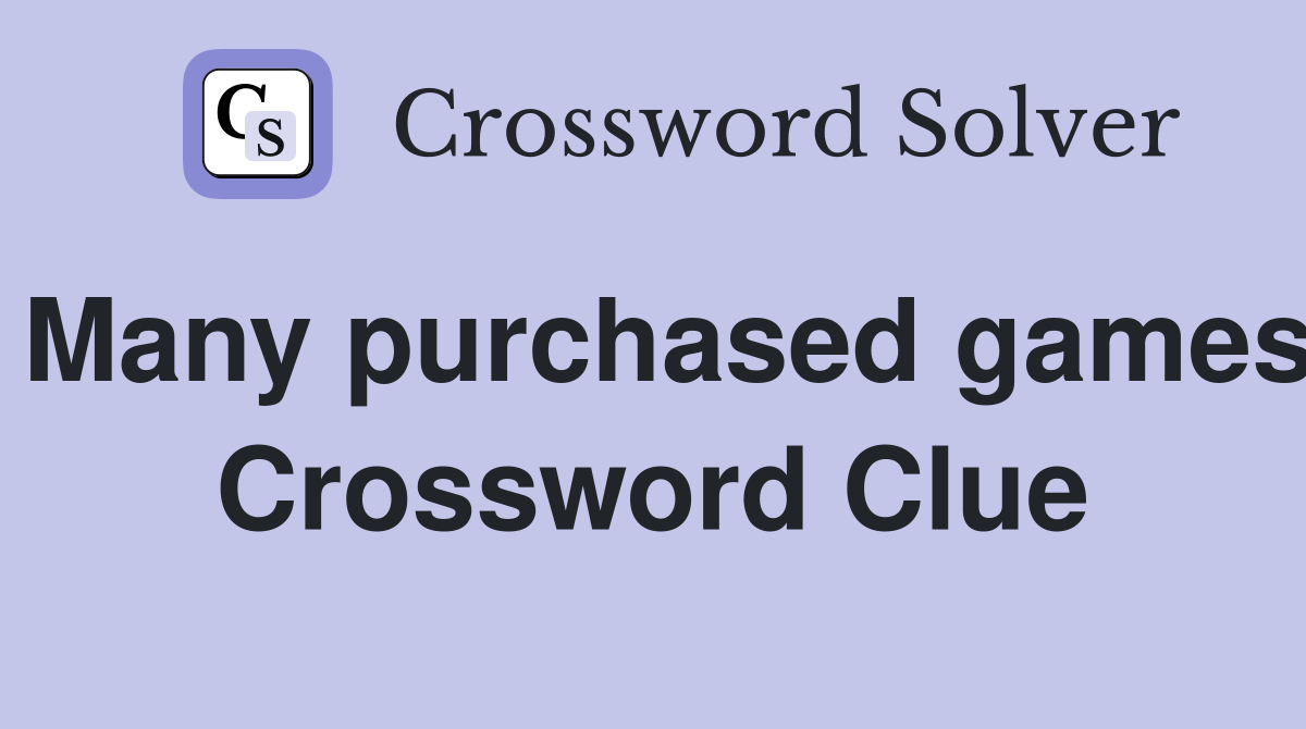 Many purchased games Crossword Clue