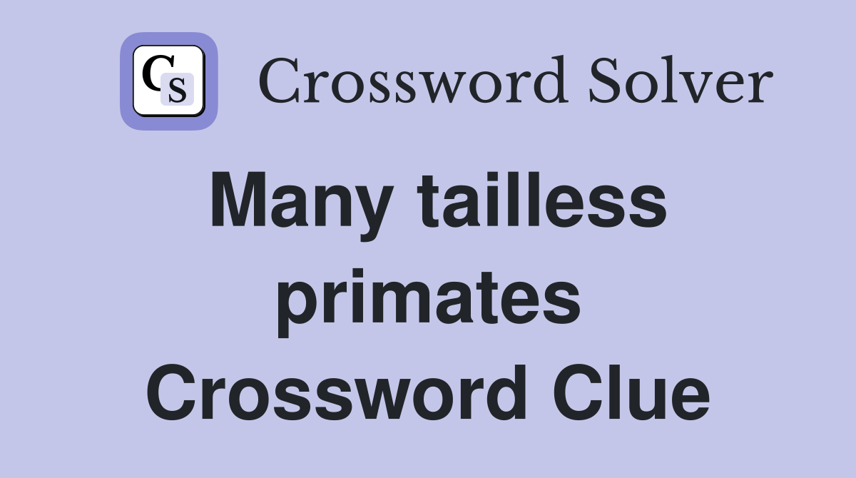 Many tailless primates Crossword Clue