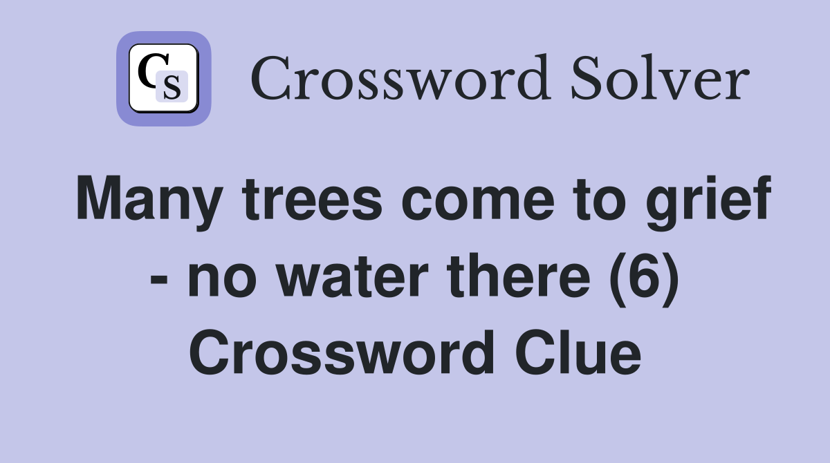 Many trees come to grief - no water there (6) Crossword Clue