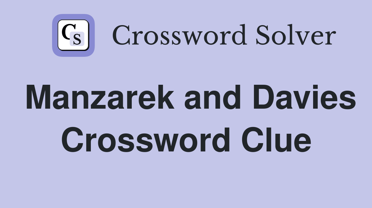 Manzarek and Davies Crossword Clue