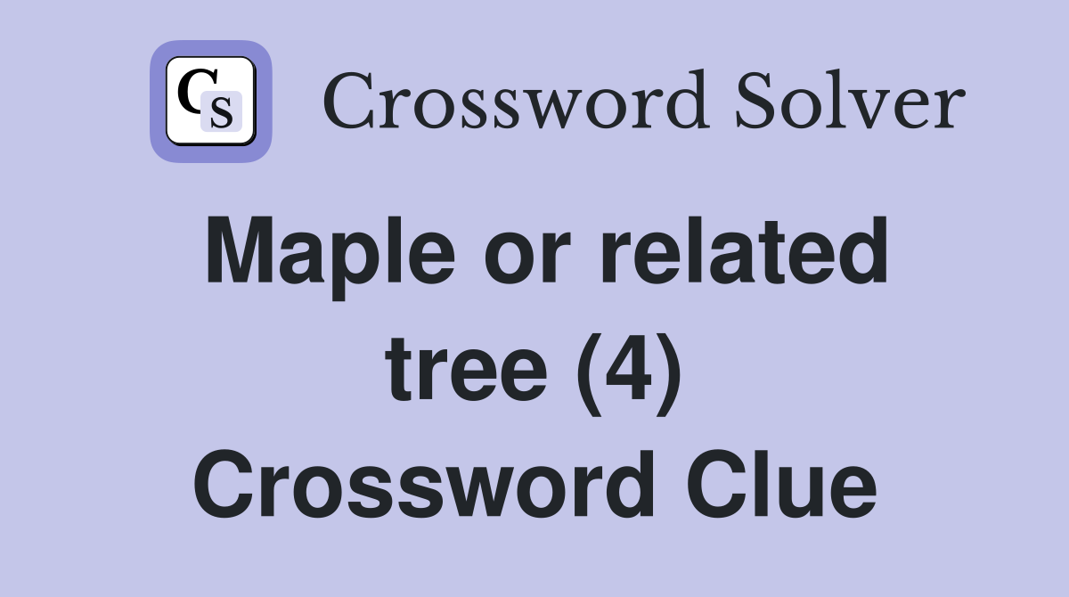 Maple or related tree (4) Crossword Clue