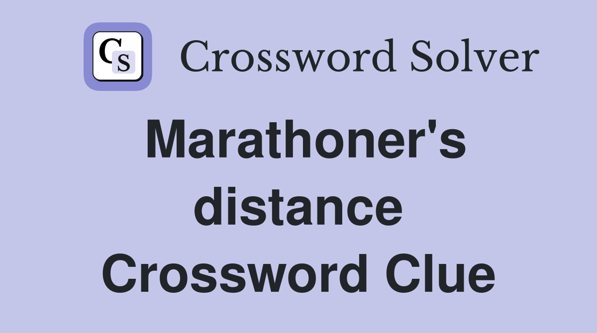 Marathoner's distance Crossword Clue