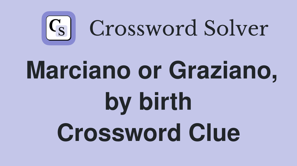 Marciano or Graziano, by birth Crossword Clue
