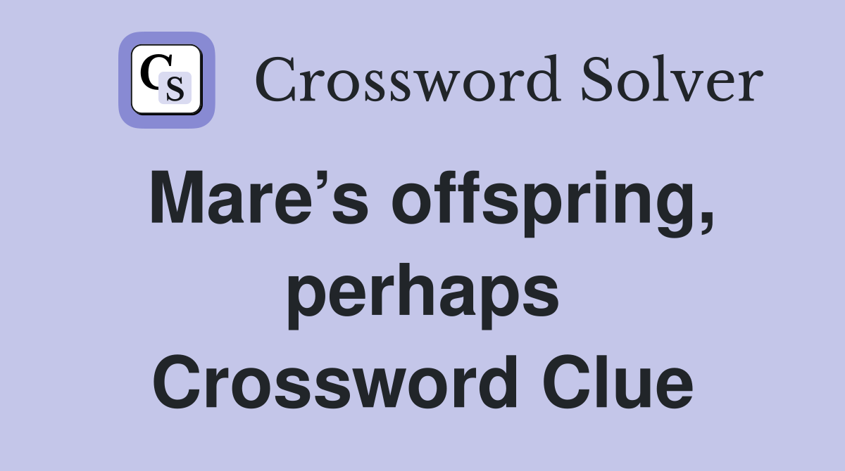 Mare’s offspring, perhaps Crossword Clue