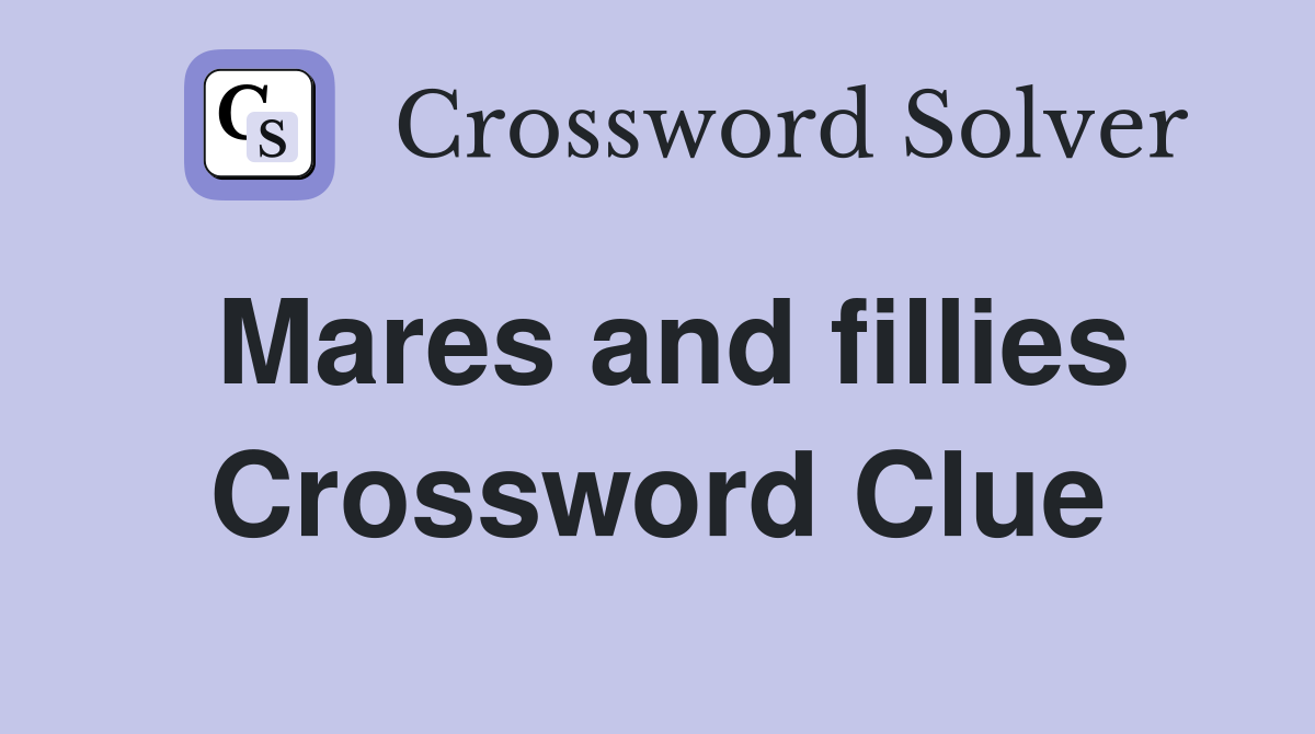 Mares and fillies Crossword Clue