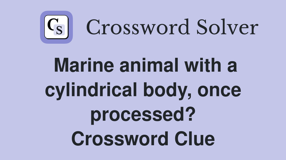 Marine animal with a cylindrical body, once processed? Crossword Clue