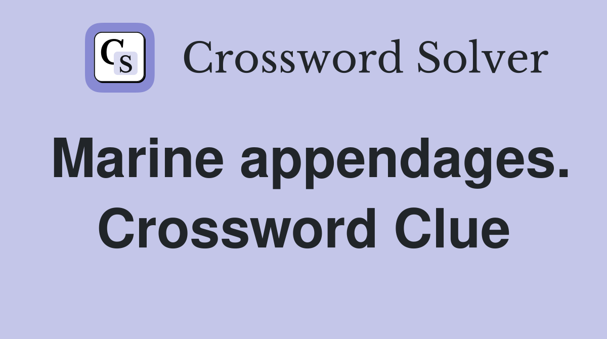 Marine appendages. Crossword Clue