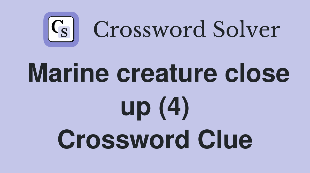 Marine creature close up (4) Crossword Clue