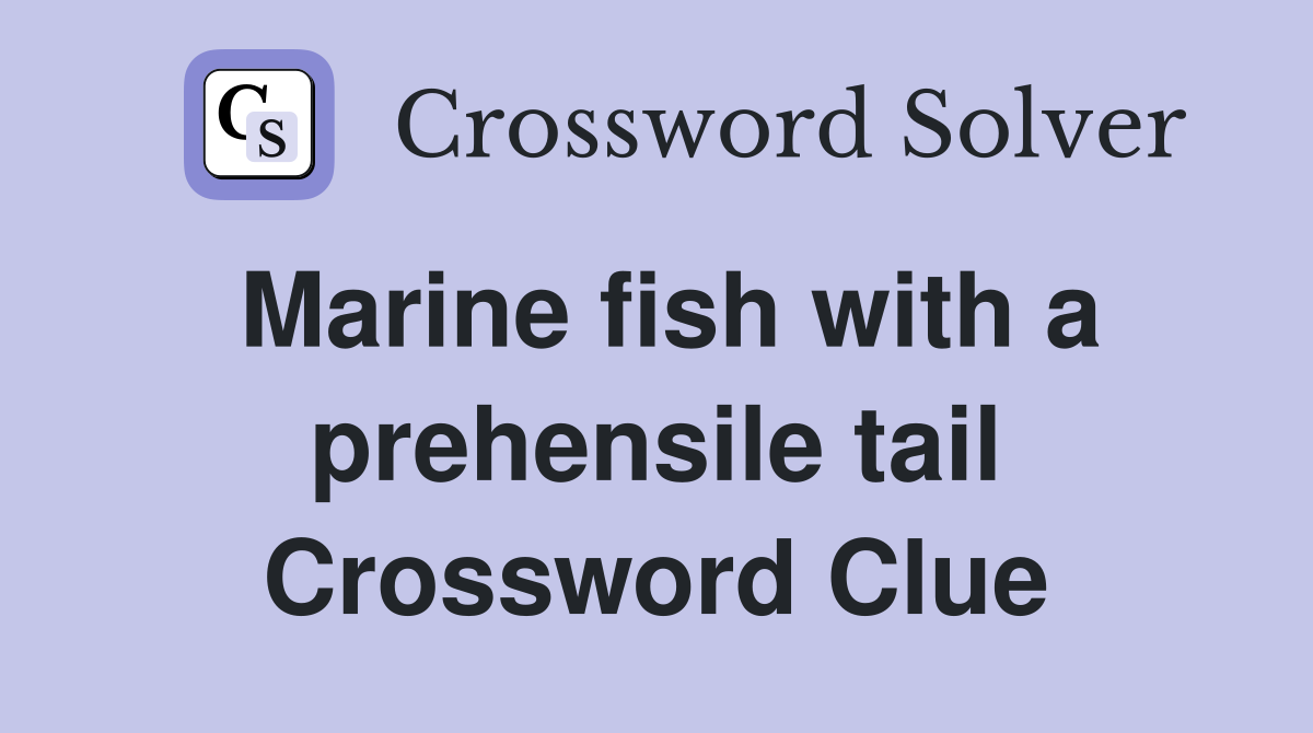 Marine fish with a prehensile tail Crossword Clue