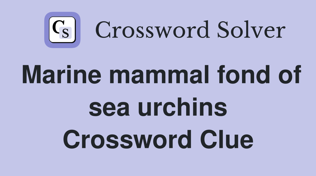 Marine mammal fond of sea urchins Crossword Clue
