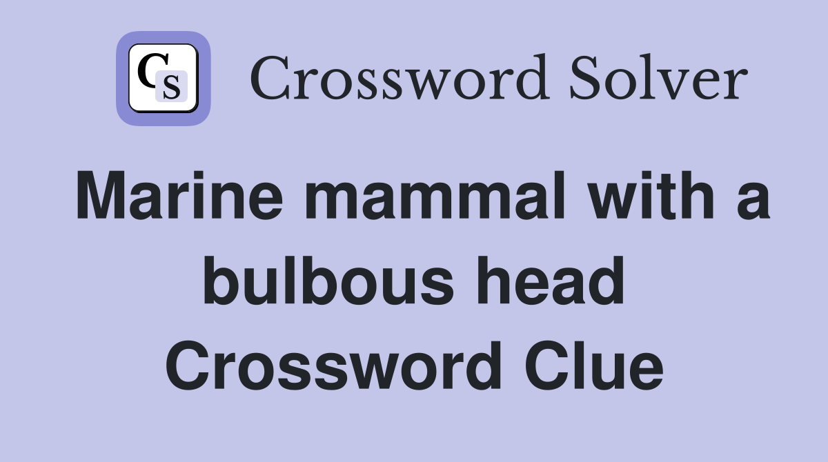 Marine mammal with a bulbous head Crossword Clue