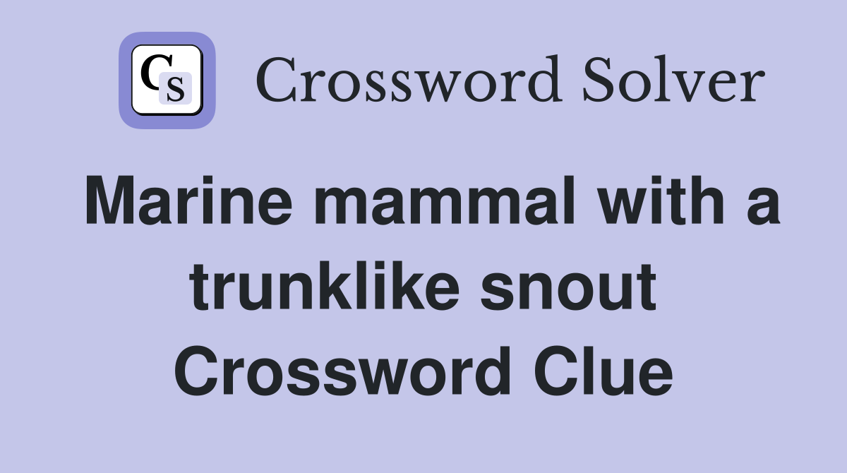 Marine mammal with a trunklike snout Crossword Clue