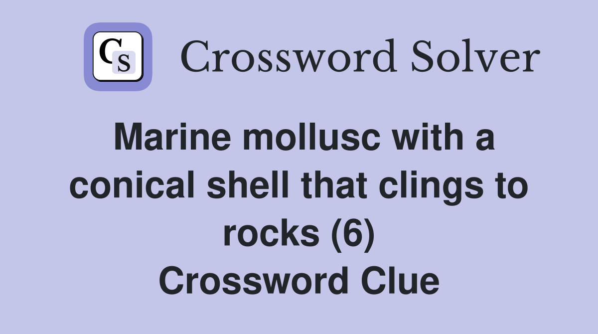 Marine mollusc with a conical shell that clings to rocks (6) Crossword Clue