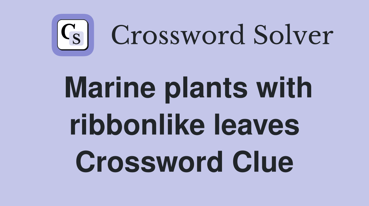 Marine plants with ribbonlike leaves Crossword Clue