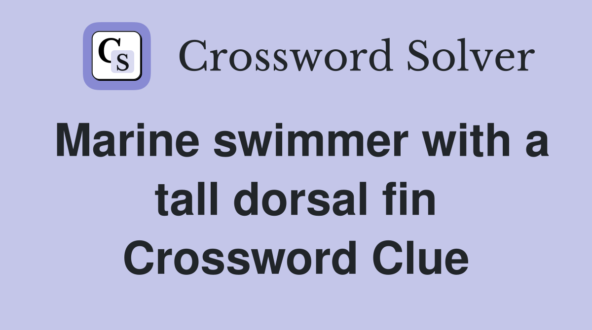 Marine swimmer with a tall dorsal fin Crossword Clue Answers