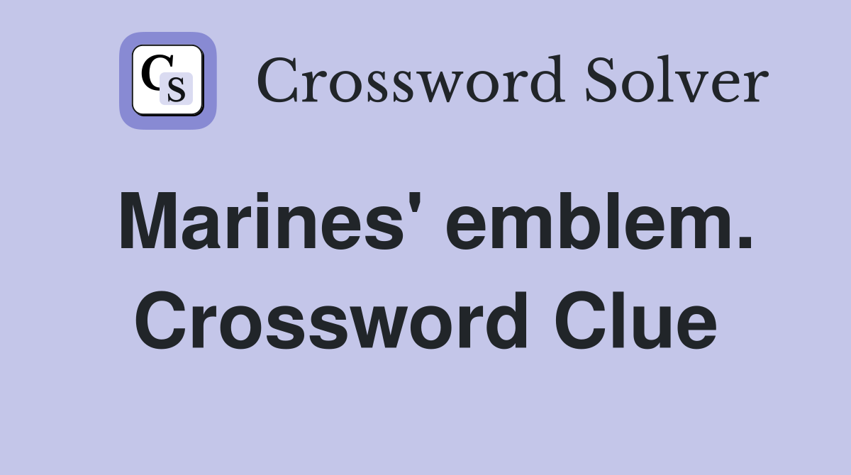 Marines' emblem. Crossword Clue