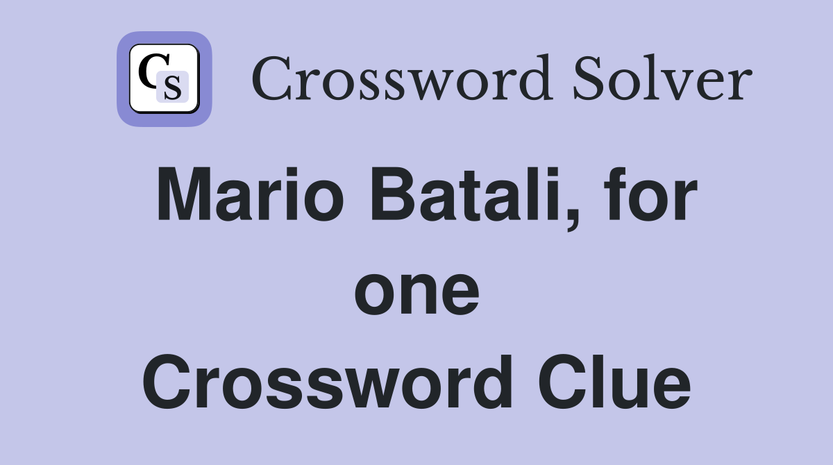 Mario Batali, for one Crossword Clue