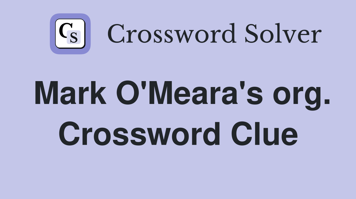 Mark O'Meara's org. Crossword Clue