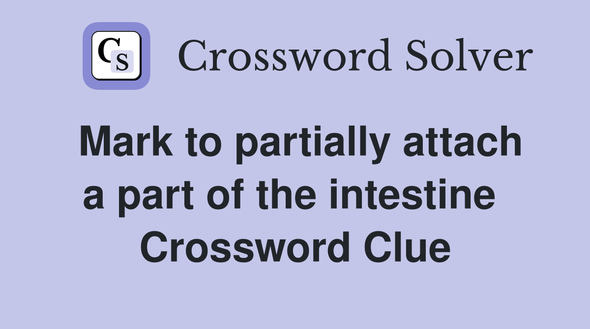 Mark to partially attach a part of the intestine  Crossword Clue