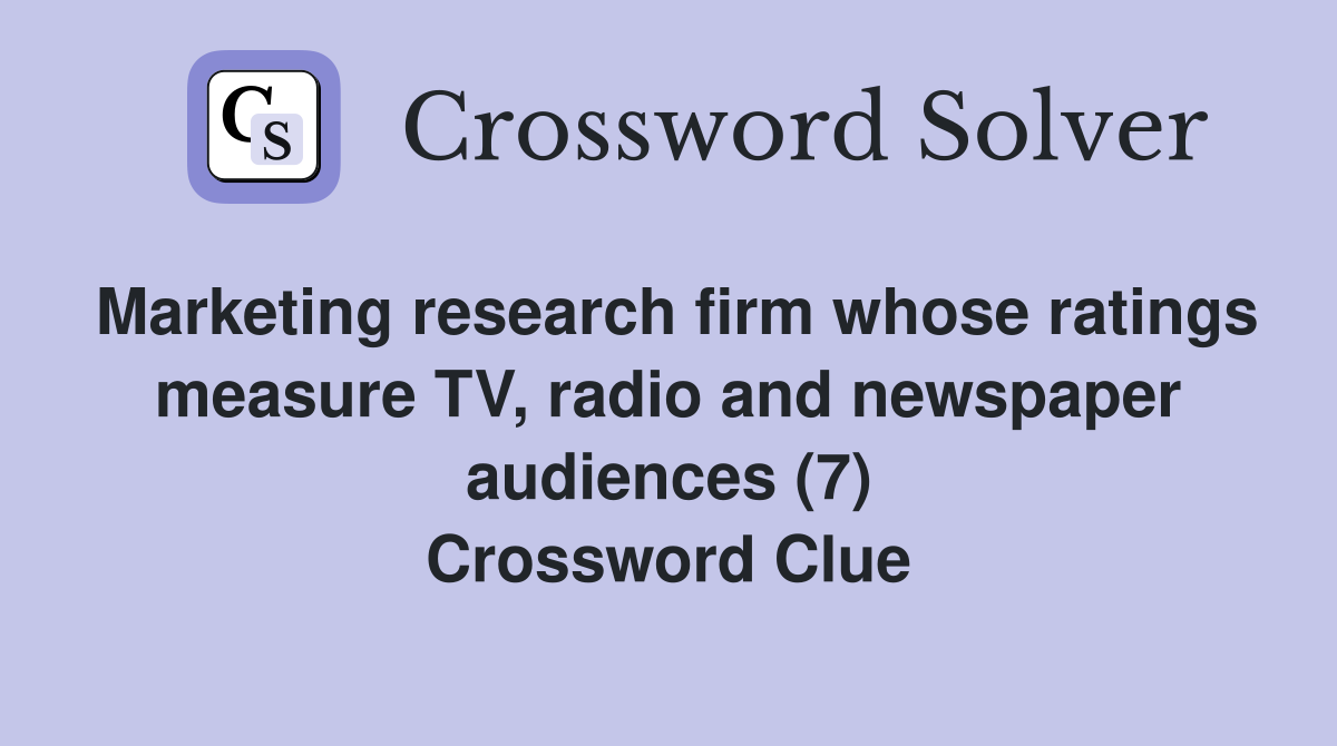Marketing research firm whose ratings measure TV radio and newspaper