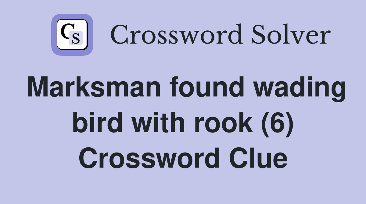 Marksman found wading bird with rook (6) Crossword Clue
