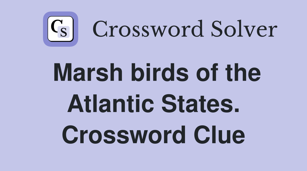 Marsh birds of the Atlantic States. Crossword Clue