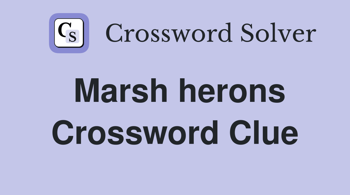 Marsh herons Crossword Clue