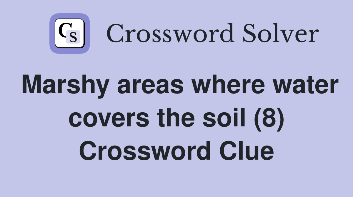 Marshy areas where water covers the soil (8) Crossword Clue