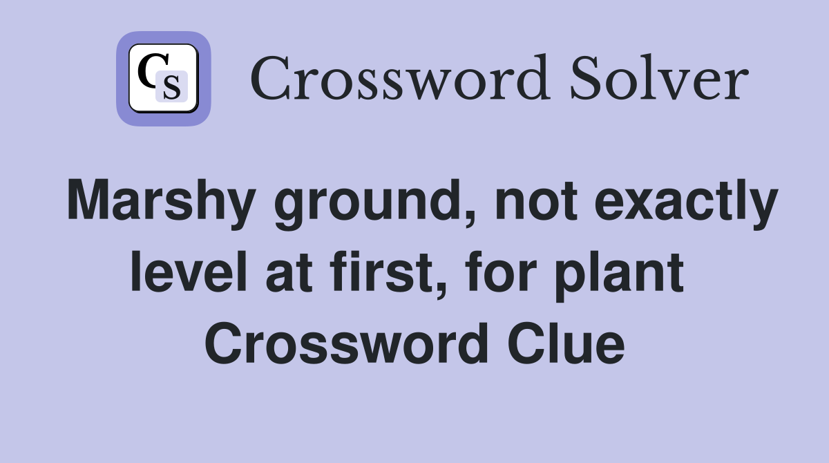 Marshy ground, not exactly level at first, for plant  Crossword Clue