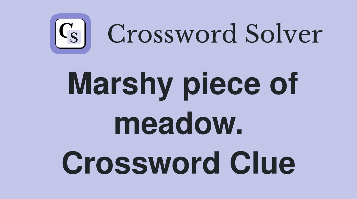 Marshy piece of meadow. Crossword Clue
