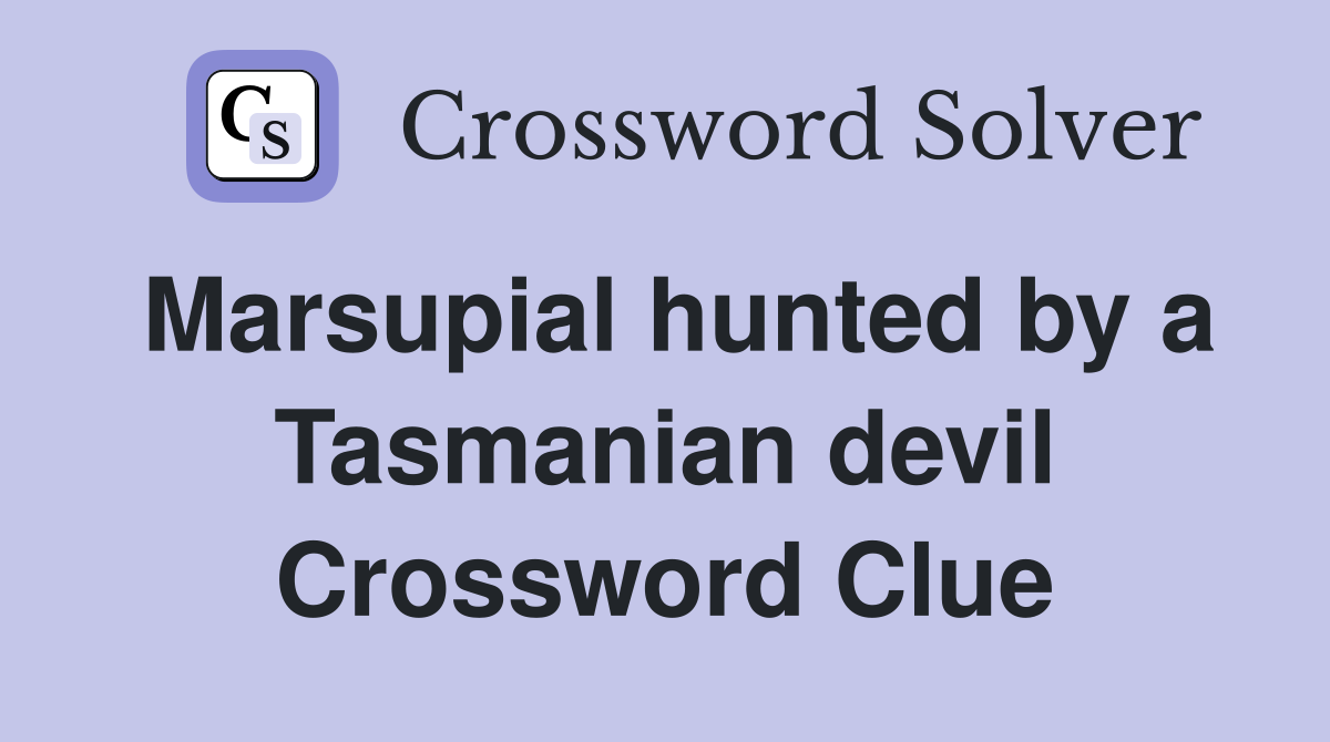 Marsupial hunted by a Tasmanian devil Crossword Clue