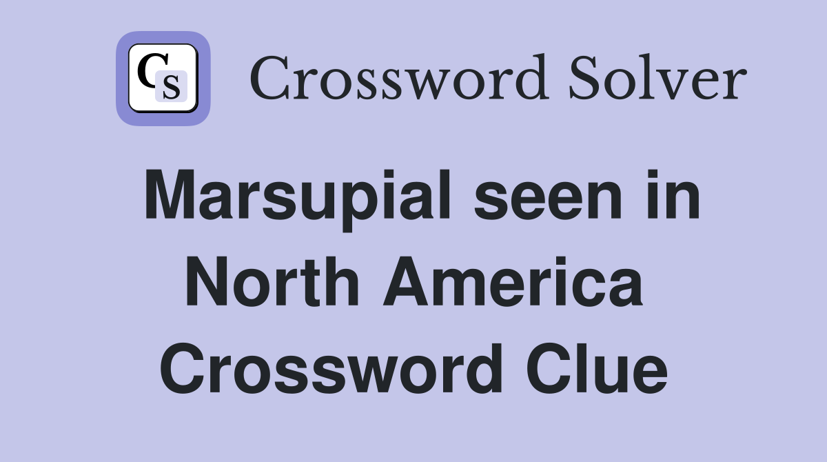 Marsupial seen in North America Crossword Clue