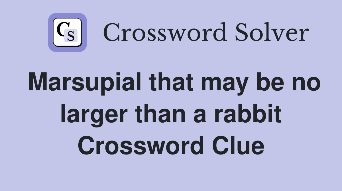 Marsupial that may be no larger than a rabbit Crossword Clue