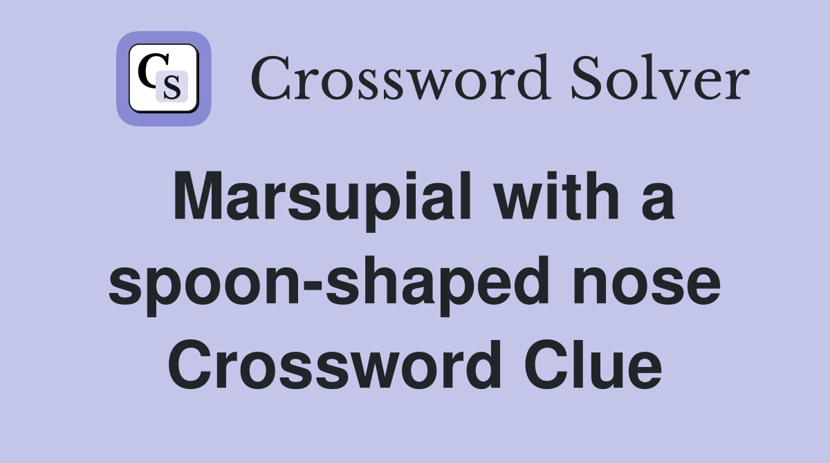 Marsupial with a spoon-shaped nose Crossword Clue