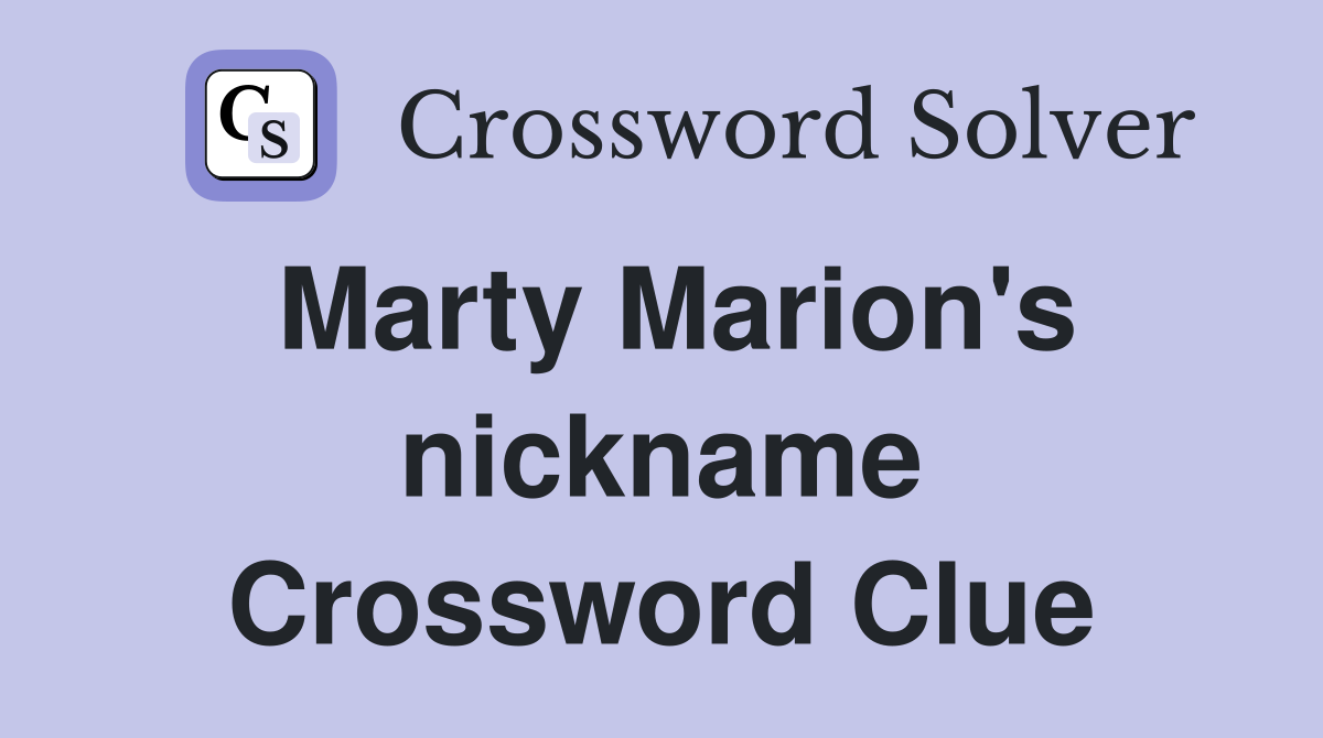 Marty Marion's nickname Crossword Clue