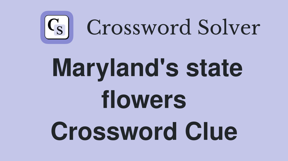 Maryland's state flowers Crossword Clue