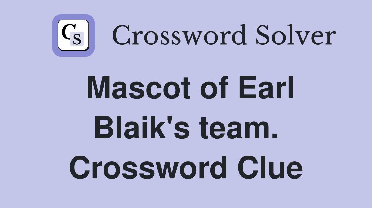 Mascot of Earl Blaik's team. Crossword Clue