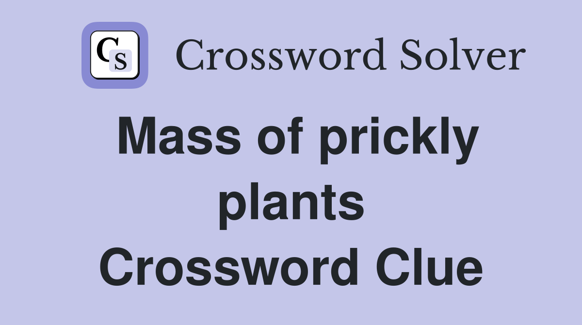 Mass of prickly plants Crossword Clue