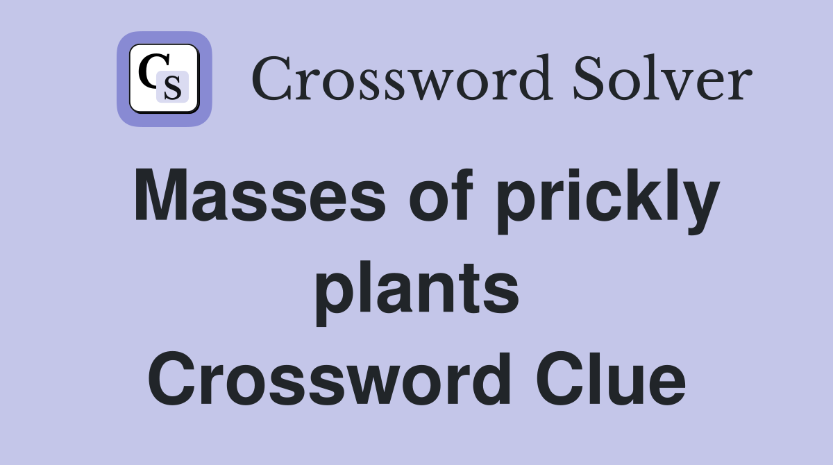 Masses of prickly plants Crossword Clue