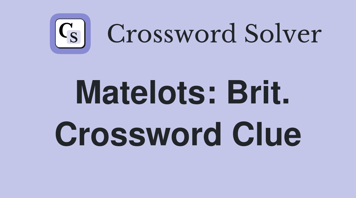 Matelots: Brit. Crossword Clue