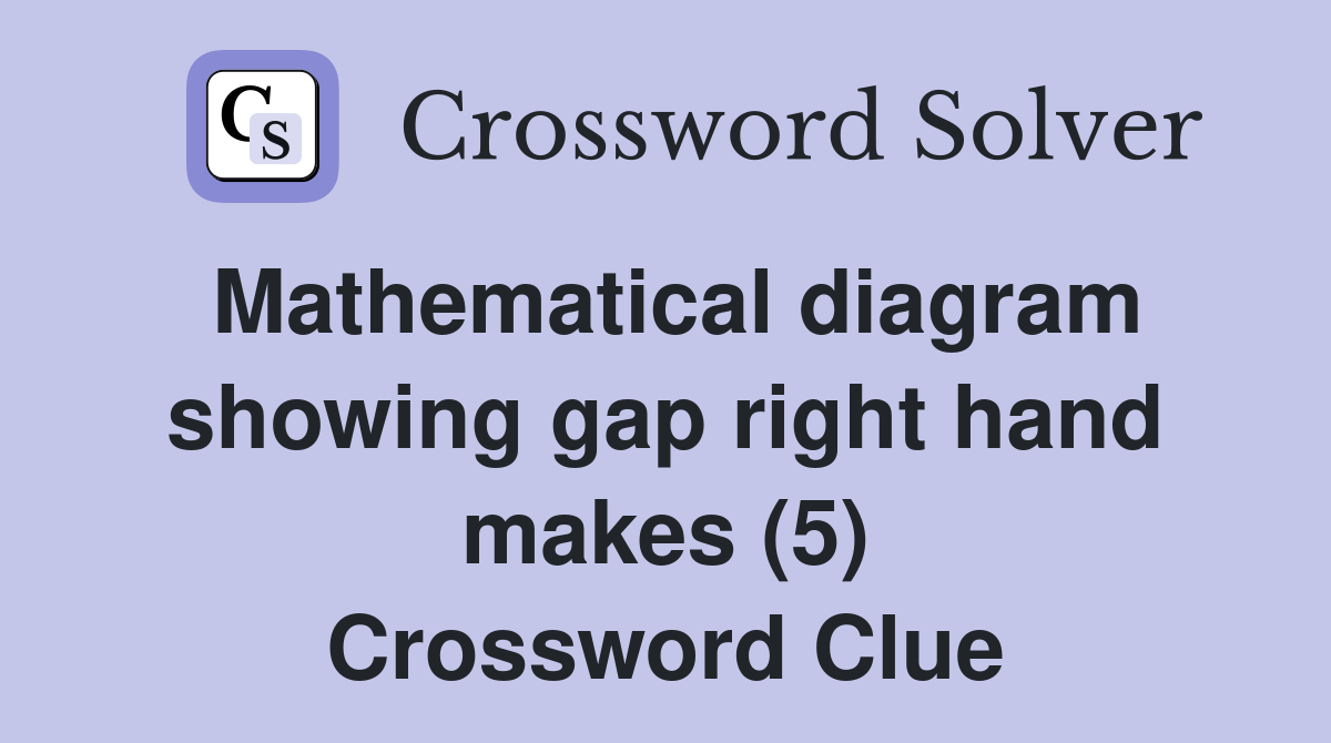 Mathematical diagram showing gap right hand makes (5) Crossword Clue