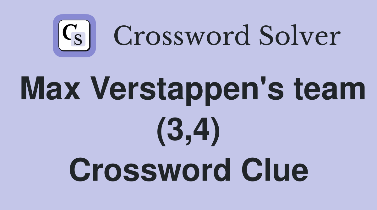 Max Verstappen's team (3,4) Crossword Clue
